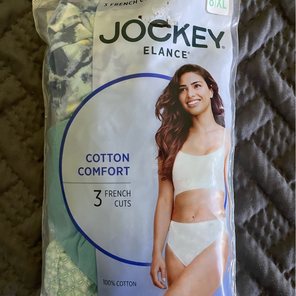 3 pair jockey cotton panties size 8 (xl)
